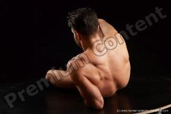 Nude Man White Muscular Short Black Standard Photoshoot Realistic